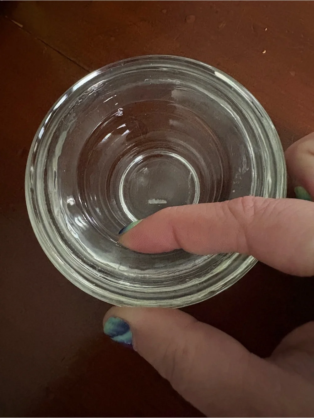 Yankee Candle Clear Glass Votive Holder with Dark Green Votive